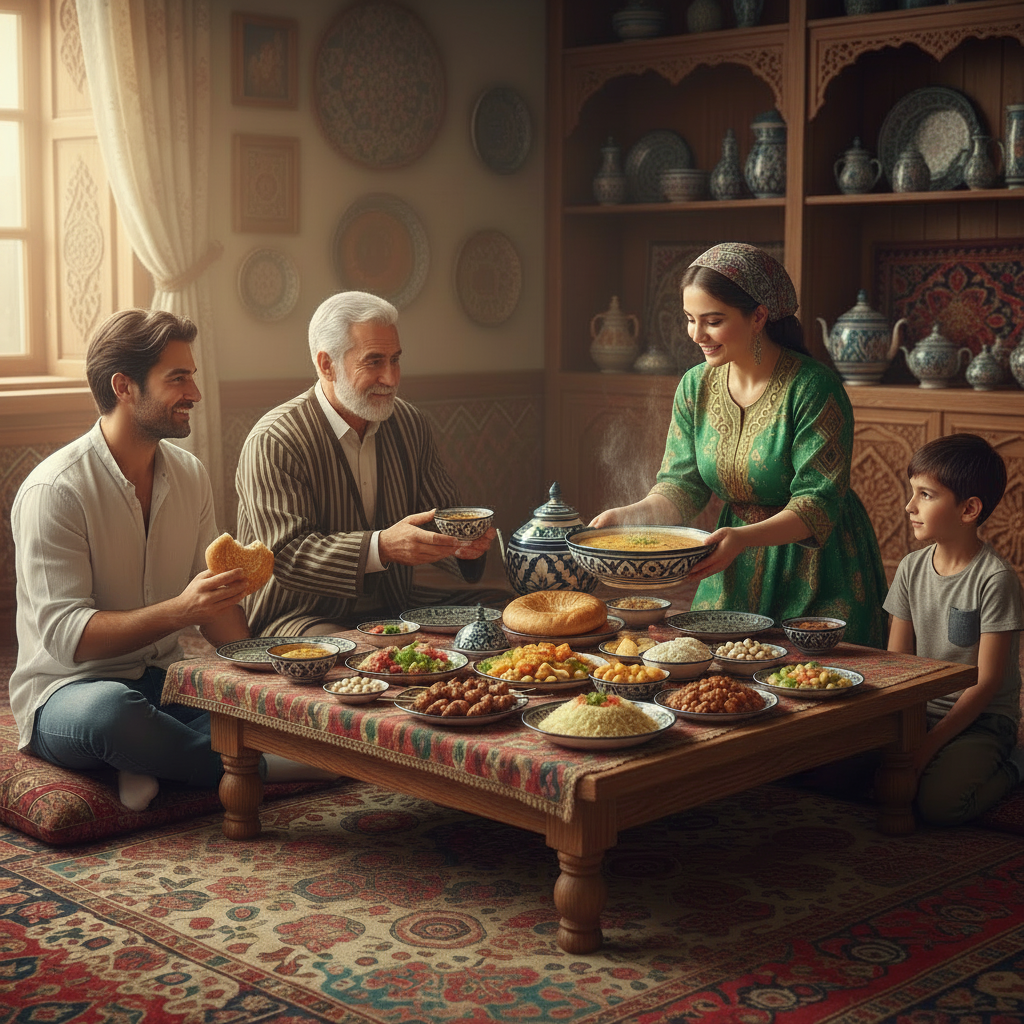 صحنه منزل یک خانواده ازبکی